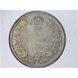 1928 CANADA 25 CENTS SILVER