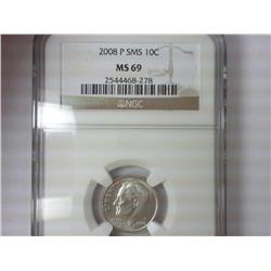 2008-P SMS ROOSEVELT DIME NGC MS69
