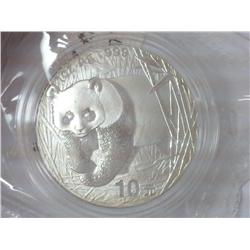 2001 CHINA 10 YUAN SILVER PANDA COIN (UNC)