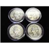 Image 1 : 4 ASSORTED WASHINGTON SILVER QUARTERS