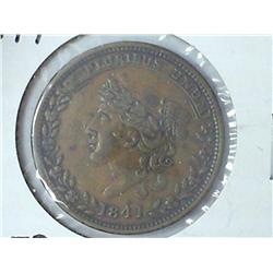 1841 HARD TIMES TOKEN HT-58 NOT ONE CENT