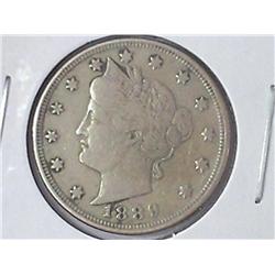 1889 LIBERTY "V" NICKEL  (VERY FINE)