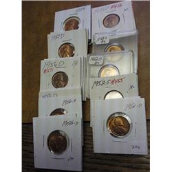 24 ASSORTED 1950'S LINCOLN CENTS (UNC)