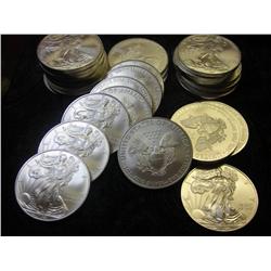 Lot of 20 Silver Eagle- 1 oz US Bullion