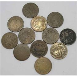 Lot of 12 Two Cent Pieces