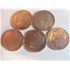 Lot of 5 1880's Morgan Silver Dollars