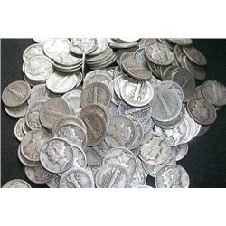 Lot of 100 Assorted Date Cache of Mercury Dimes