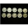 Image 1 : Lot of 10 Mercury Dimes- g-xf