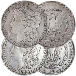 1888-O &1889-O Morgan Silver Dollar Pair VF
