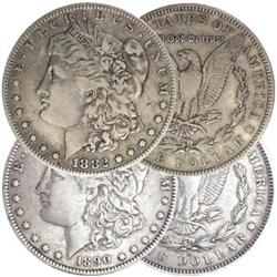 1882-S & 1890-O Morgan Silver Dollar Pair VF