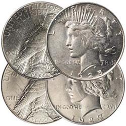 1925-S & 1927-S Peace Dollar Pair - AU