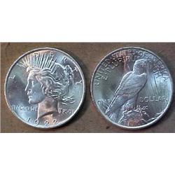 Random Common Date Peace Silver Dollar -UNC