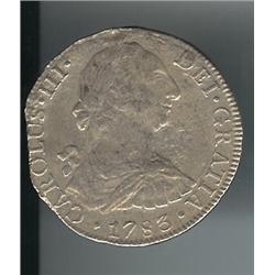 1783 Early US Colonial Silver Dollar- 8 Reales