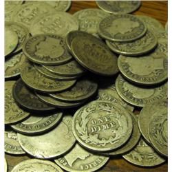 Lot of 15 Barber Dimes