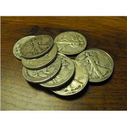 Lot of (10) Walking Liberty Half Dollars