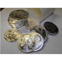 Lot (20) Silver Eagles- UNC-