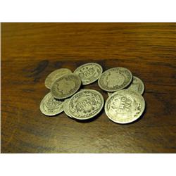 Lot of 10 Barber Dimes