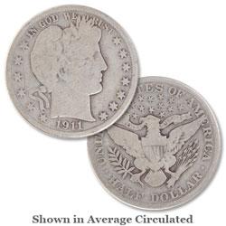 1911 P Barber Half Dollar- Average Circulated