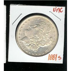 1881 S UNC Morgan Silver Dollar
