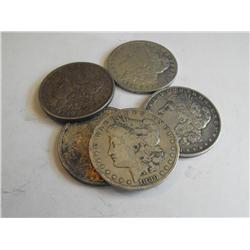Lot of 5 Assorted Random Date Morgans