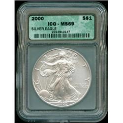 Lot of (10) ICG MS 69 Silver Eagles $ 1 Bullion