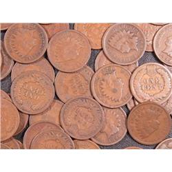 Lot of 50 Indian Head Pennies-ag-f