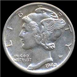 1942 Mercury Dime Choice AU ERROR (COI-8421)