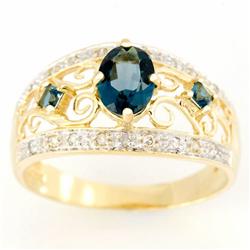 1.68ct London Bl Topaz 22 Diamond Ring 9k Gold (JEW-9379X)