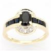2.60ct Black Sapphire Diamond Ring 9k Yel Gold (JEW-9330X)