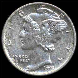 1941 Mercury Dime Choice MS63 (COI-8392)