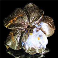 161.66ct Australian Boulder Opal Handcarved Plumeria (GEM-31839)