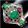 Image 1 : 245ct Emerald-Ruby Silver Bracelet Appr Est $25k (JEW-2606)