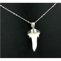 24ctw Carnivor Tooth Sterling Pendant Necklace (JEW-217)