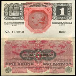1919 Austria 1 Kronen Hi Grade (CUR-06292)