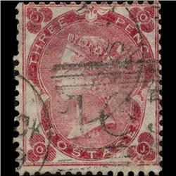 1862 GB 3p Carmine Rose Thick Paper Used Stamp  (STM-1292)