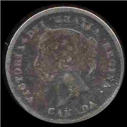 1858 LD Canada 5c Better Circulated w/Flaw (COI-8586)