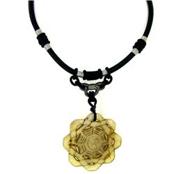 Chinese Jade Bi Pendant Choker Necklace 125cts (ANT-1340)