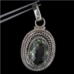 64ctw Green Amethyst Silver Pendant Appr Est $12k (JEW-2461)