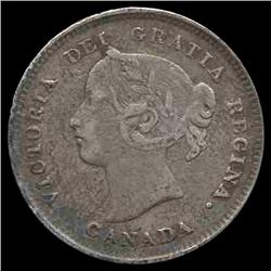 1891 Canada 5c XF Details (COI-8579)