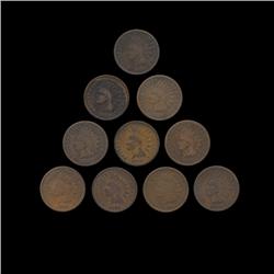 1880 Indian Cent Lot of 10 Circulated (COI-8796)