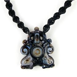 Chinese Handcarved Agate Pendant Choker Necklace (ANT-1353)