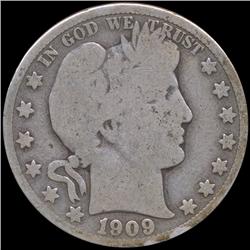 1909S Barber 50c Circulated (COI-8784)