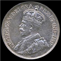 1917C Canada Newfoundland 25c AU+++ (COI-8733)