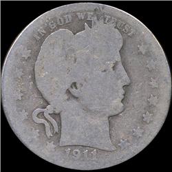 1911 Barber 25c Circulated (COI-8791)