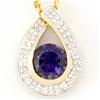 Image 1 : 1.10ct Natural Iolite 10 Diamond 9k Gold Pendant (JEW-9263X)