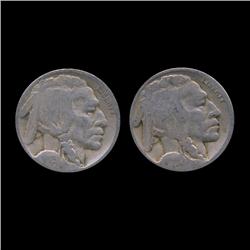 1923P/S Buffalo 5c Better Circulated Pair (COI-8792)