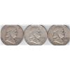 Image 1 : 3 FRANKLIN SILVER HALF DOLLARS