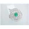 Image 1 : 18k White Gold Ring with Diamonds and Emerald