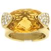Image 1 : 14k Yellow Gold Ring with Citrine and Diamond Accents