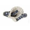 Image 1 : 18k White Gold Ring with Diamonds and Sapphire